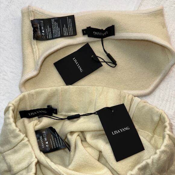 Lisa Yang Kiyo Track Short Selah Bandeau Bra Size 1 S / M Cashmere Cream Yellow - Picture 6 of 14